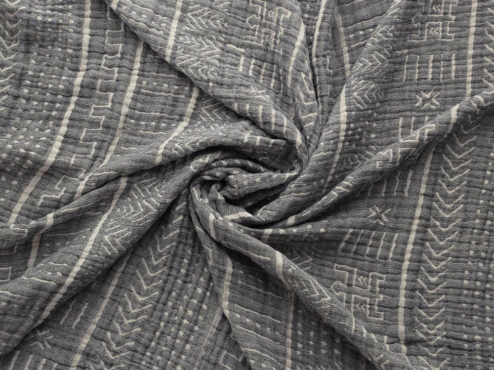 100% Organic Cotton Turkish Throw Blanket; 90" x 77" Bedspread Muslin Light Blankets for Bed or Couch | Indoor or Outdoor Cozy Hand Woven: Purple
