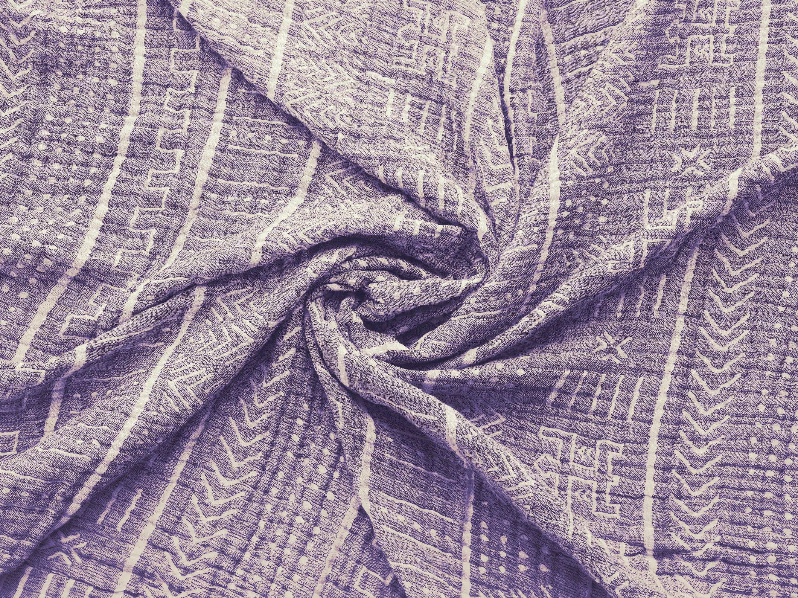 100% Organic Cotton Turkish Throw Blanket; 90" x 77" Bedspread Muslin Light Blankets for Bed or Couch | Indoor or Outdoor Cozy Hand Woven: Purple