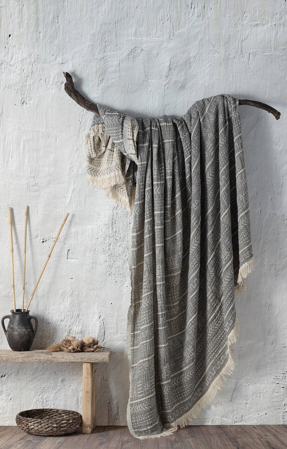 100% Organic Cotton Turkish Throw Blanket; 90" x 77" Bedspread Muslin Light Blankets for Bed or Couch | Indoor or Outdoor Cozy Hand Woven: Purple