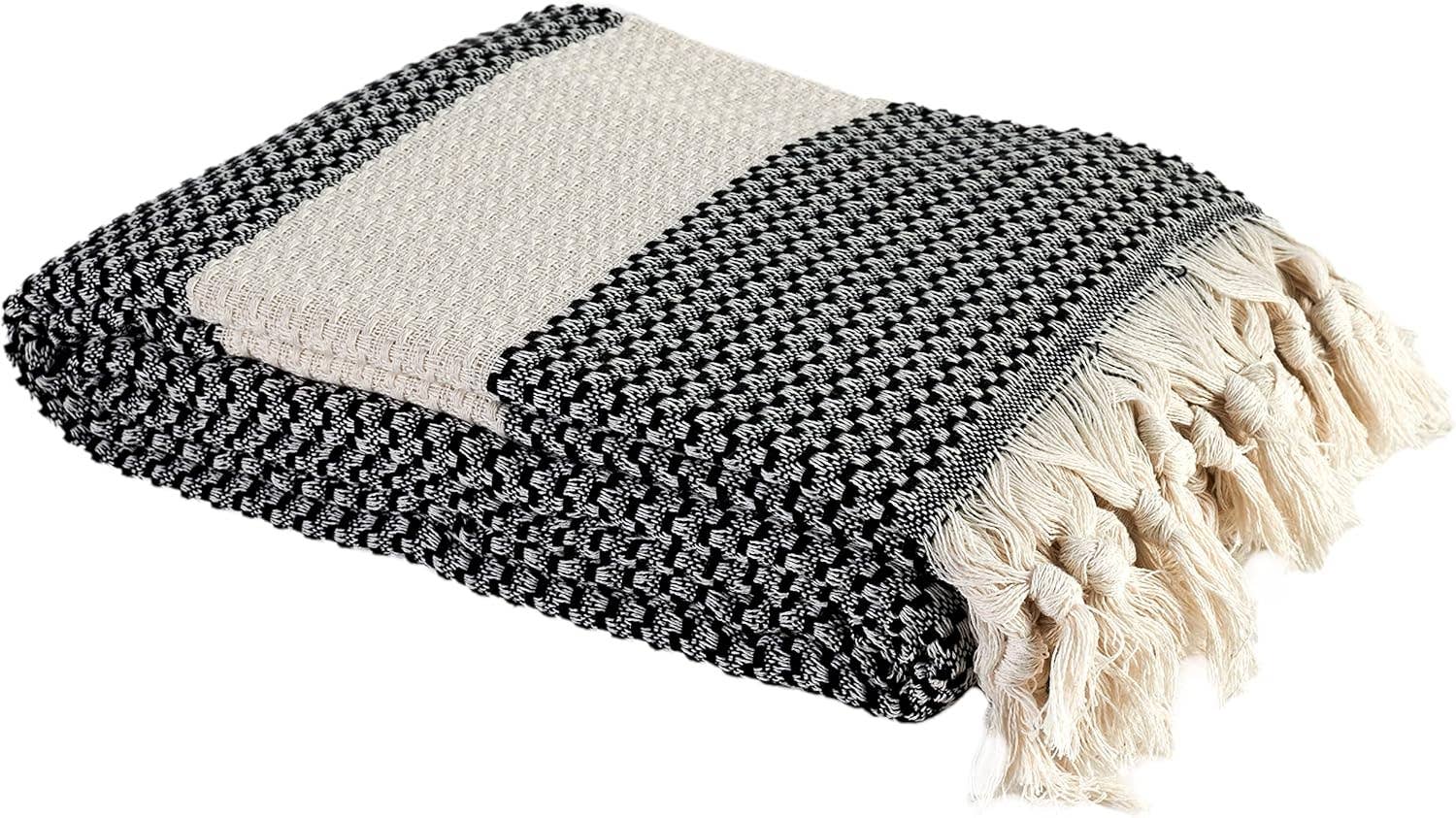 Queen Size: Turkish Cotton Blanket Queen Size 88"x90" - Lightweight, Cozy & Elegant for Year-Round Comfort
