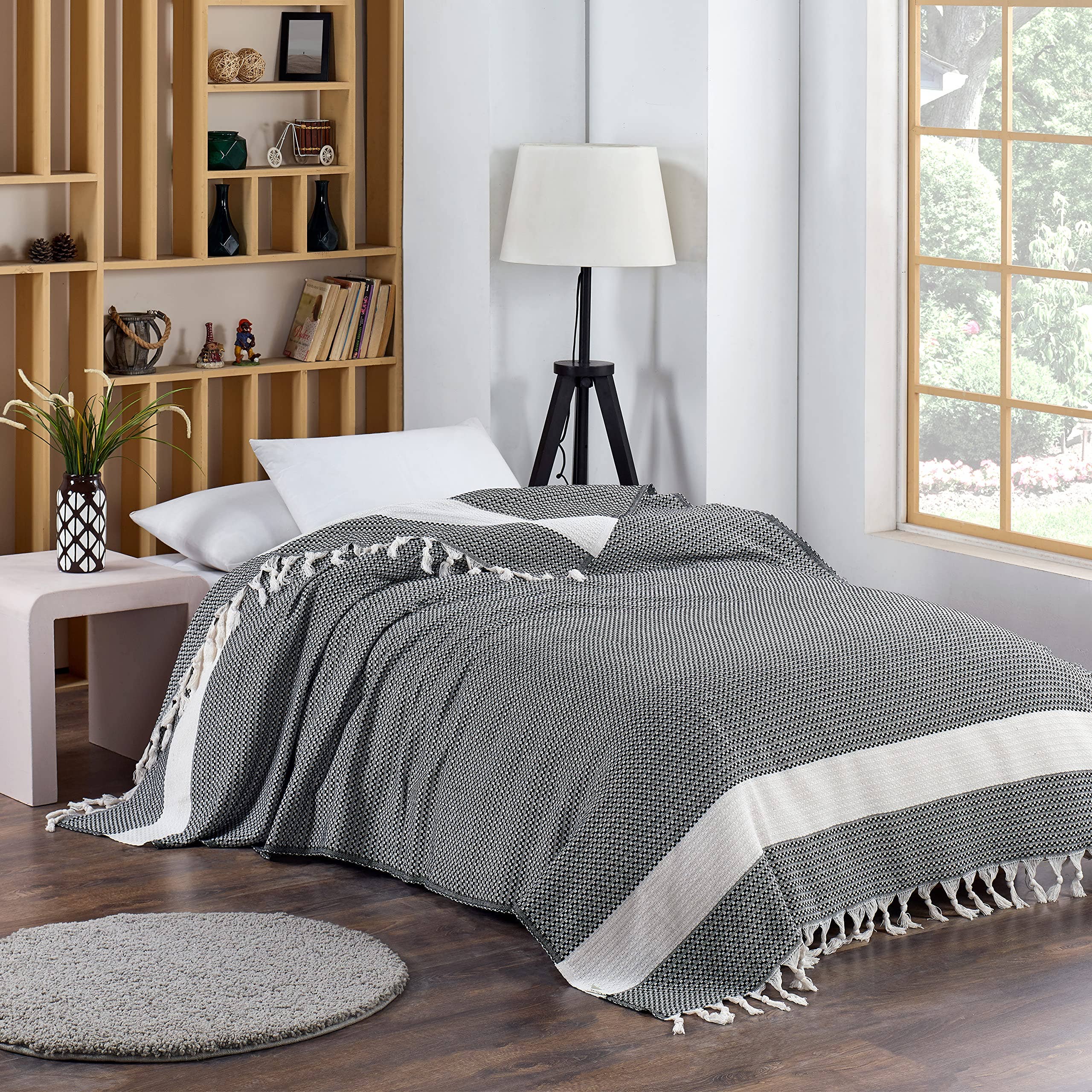 King Size: Premium Turkish Cotton Blanket Size 90"x102" - Ultra Soft, Breathable & All-Season Comfort