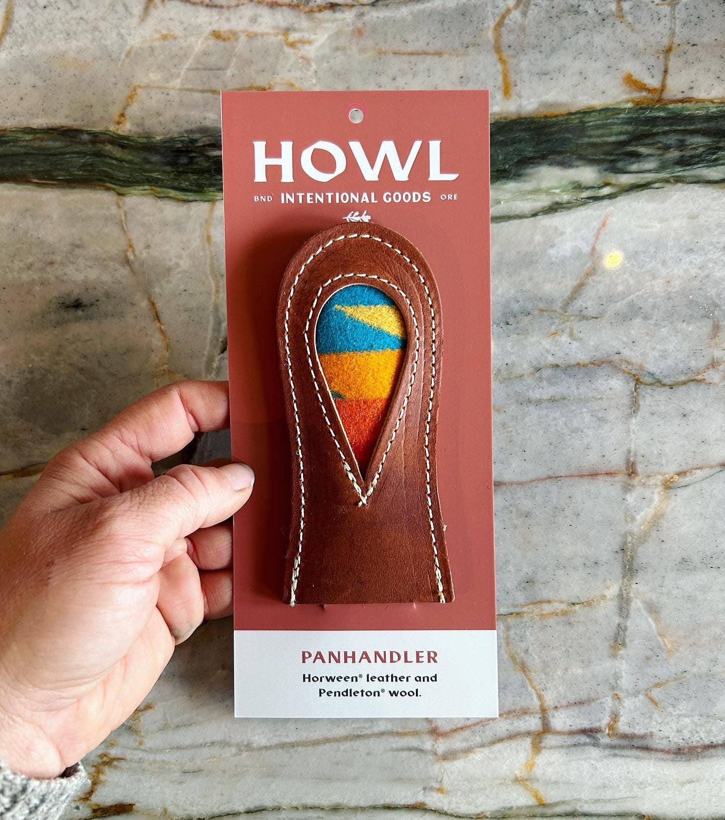 Panhandler Cast Iron Handles: Chestnut Leather