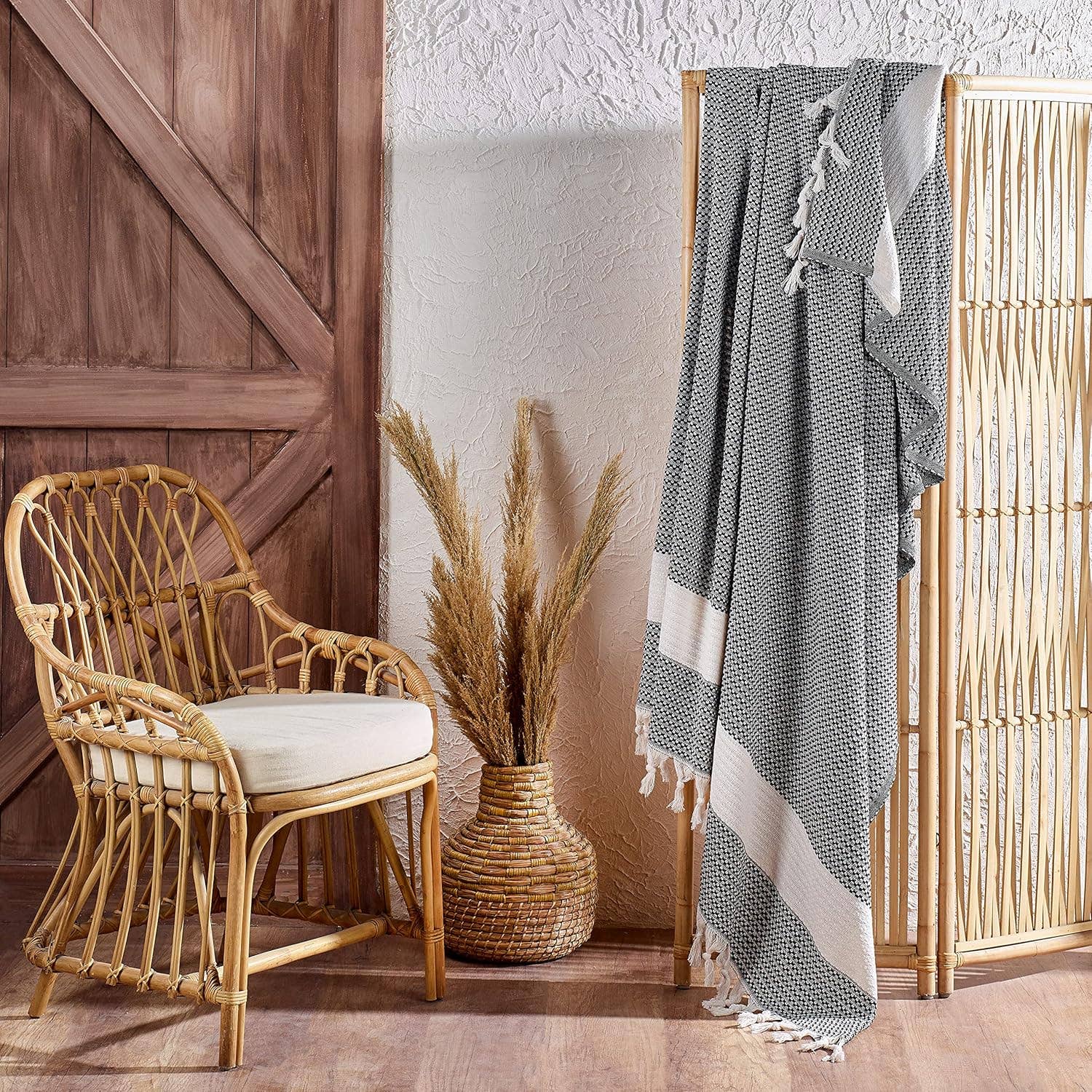 King Size: Premium Turkish Cotton Blanket Size 90"x102" - Ultra Soft, Breathable & All-Season Comfort