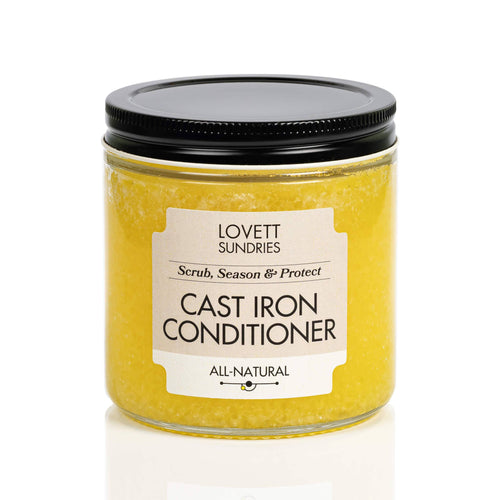 Jar of Lovett Sundries Cast Iron Conditioner