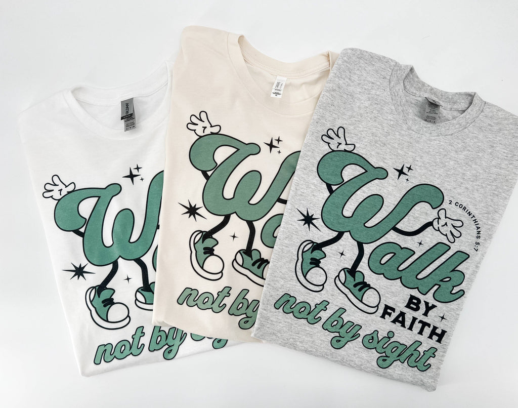 Walk by Faith Not by Sight: Cream - Bella and Canvas / YL