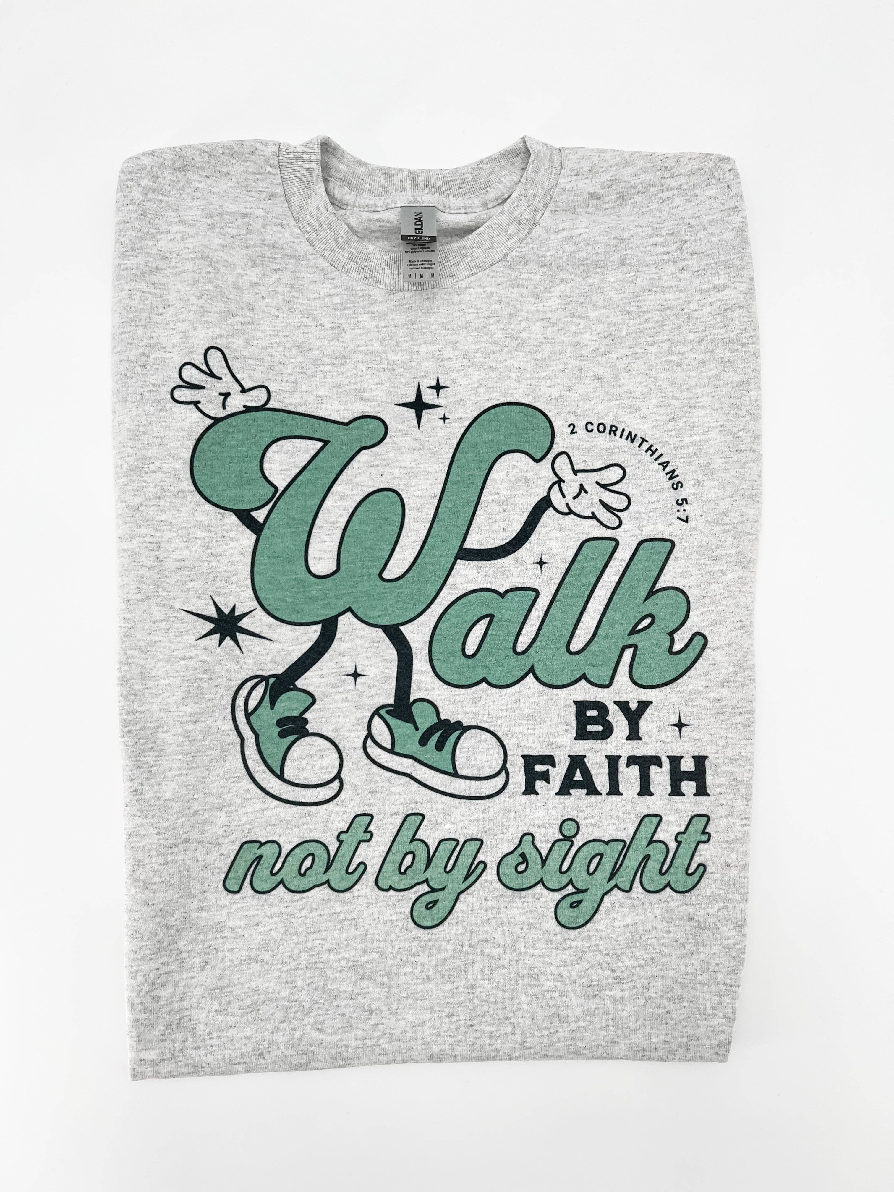 Walk by Faith Not by Sight: Cream - Bella and Canvas / YL